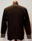 Dapper's (ダッパーズ)　ヘンリーネック・長袖メッシュTシャツ　1501　"Classical Henley Neck Mesh L/S Tee"　ブラック×ベージュ