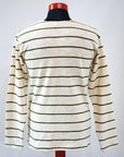WARE HOUSE (ウエアハウス)　長袖ボーダーTシャツ　4088　オフ×グリーン