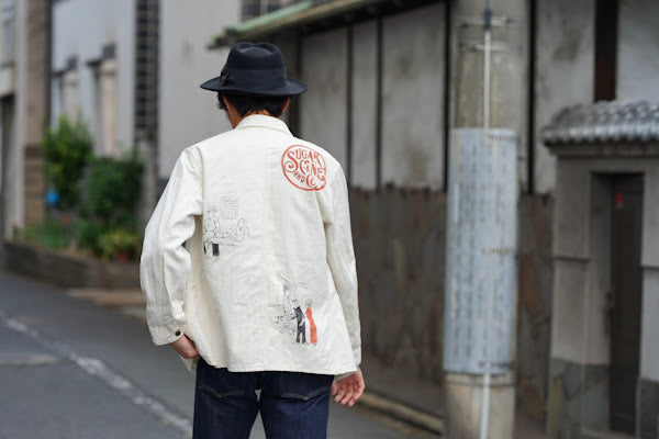 SUGAR CANE (シュガーケーン)　9oz.ツイル・ワークコート　SC15506　"1920's CARTOON WORK COAT"　ナチュラル・ワンウォッシュ
