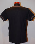 Dapper's (ダッパーズ)　ヘンリーネック・半袖メッシュTシャツ　1465　"Henley Neck S/S Mesh Tee"　ブラック×ブロンズ