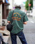 SUGAR CANE (シュガーケーン)　半袖ワークシャツ　SC39305　"COKE STRIPE WORK SHIRT with EMBROIDERED"　グリーン