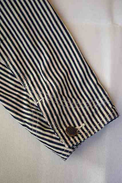 HEAD LIGHT (ヘッドライト)　エンジニアジャケット　HD15237　"11oz. EXPRESS STRIPE VEST(FULL SLEEVES)"　エクスプレスストライプ・ワンウォッシュ