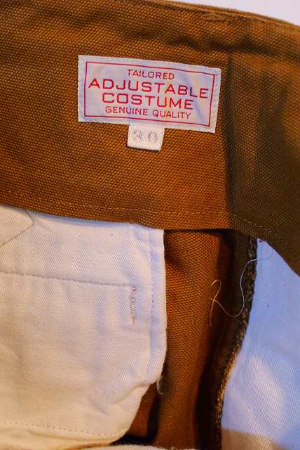 ADJUSTABLE COSTUME (アジャスタブルコスチューム)　コットンダック・ワークバギーパンツ　AP-003　ブラウン