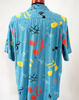 STAR OF HOLLYWOOD (スターオブハリウッド)　半袖オープンシャツ　SH39084　"ROCKIN' NOTES"　ブルー
