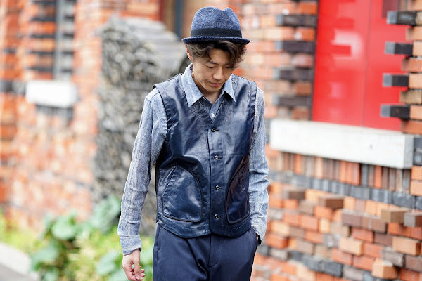 DALEE'S (ダリーズ)　レザーベスト　"Mest.C (メスト.C)"　...Horse Hide Leather Vest　ネイビー