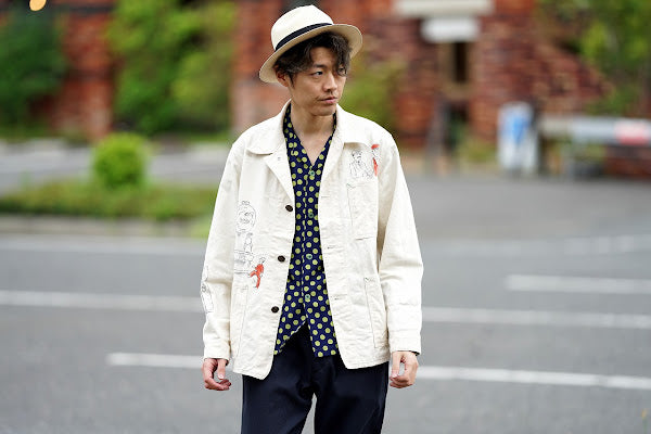 SUGAR CANE (シュガーケーン)　9oz.ツイル・ワークコート　SC15506　"1920's CARTOON WORK COAT"　ナチュラル・ワンウォッシュ