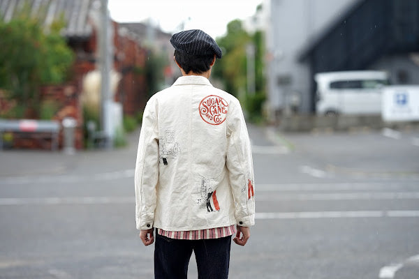 SUGAR CANE (シュガーケーン)　9oz.ツイル・ワークコート　SC15506　"1920's CARTOON WORK COAT"　ナチュラル・ワンウォッシュ