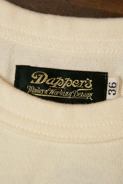 Dapper's (ダッパーズ)　ボーダーTシャツ　1247　"Three Lines Border Print Crewneck Tee"　クリーム/ネイビー