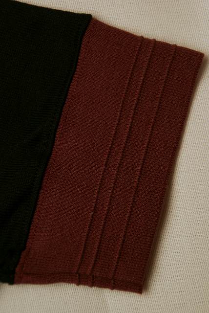 Dapper's (ダッパーズ)　ボーダーTシャツ　1247　"Three Lines Border Print Crewneck Tee"　ブラック/ワインレッド