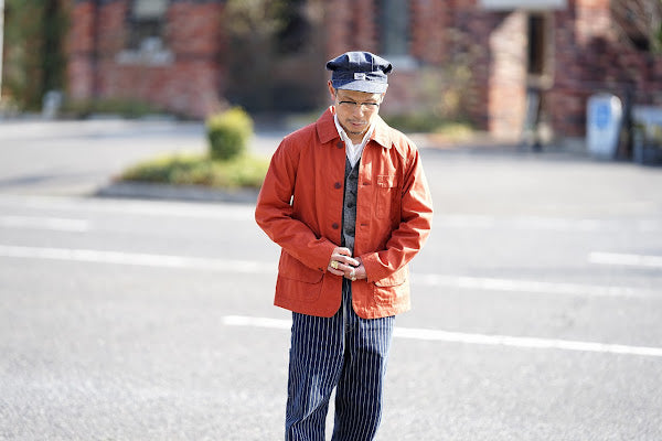 HEAD LIGHT (ヘッドライト)　ストライプデニム・オーバーオール　HD42498　"SPECIAL WOVEN STRIPE DENIM LOW BACK OVERALLS"　ワンウォッシュ