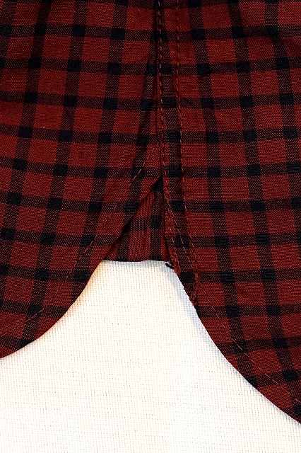 DELUXEWARE (デラックスウエア)　長袖シャツ　LV-24　"THROUGH GINGHAM CHECK"　レッド×ネイビー