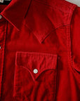 シュガーケーン×ミスターフリーダム　コーデュロイ・ウエスタンシャツ　SC28946　"MFSC "HOOPER" CORDUROY DUDE RANCHER"　レッド