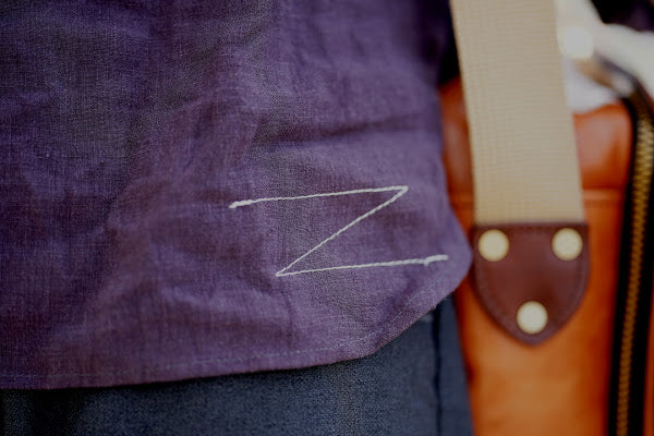 Dapper's (ダッパーズ)　リネン・プルオーバーシャツ　1623　"Round Placket Miners Pullover Shirts"　グレープ