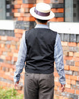 DALEE'S (ダリーズ)　レザーベスト　"Mest.C (メスト.C)"　...Horse Hide Leather Vest　ネイビー
