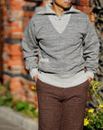 Dapper's(ダッパーズ)　ハーフジップスウェット　1660　"Classical Two Way Neck Half Zip Sweat Special Sewing Model"　ヘザーグレー