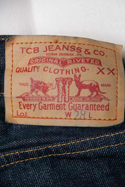 TCB (ティーシービー)　ジーンズ　"Pre-shrunk jeans (type 505)"　インディゴ・ワンウォッシュ