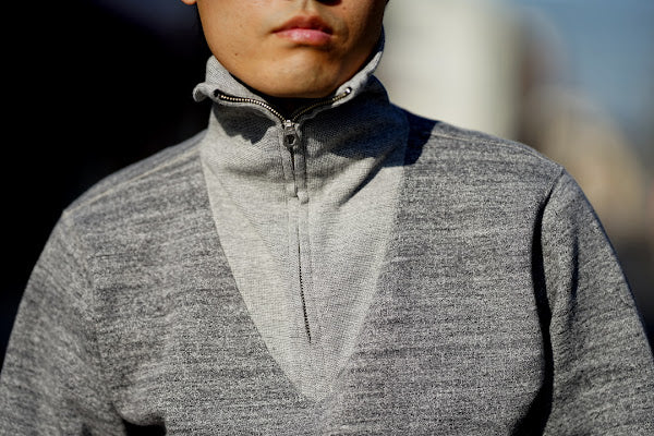 Dapper's(ダッパーズ)　ハーフジップスウェット　1660　"Classical Two Way Neck Half Zip Sweat Special Sewing Model"　ヘザーグレー