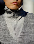 Dapper's(ダッパーズ)　ハーフジップスウェット　1660　"Classical Two Way Neck Half Zip Sweat Special Sewing Model"　ヘザーグレー