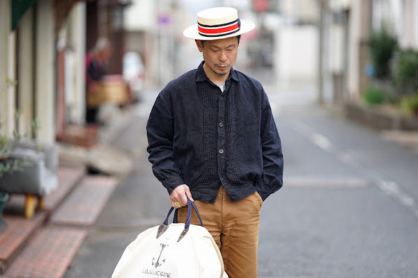 The 2 Monkeys (ザ・トゥーモンキーズ)　リネン・ワークジャケット　TM02454　"French Work Blouse (フレンチワークブラウス)"　ブルーブラック
