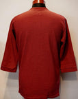 DALEE'S (ダリーズ)　6分袖ヘンリーネックTシャツ　"Rail Nit.B (レイルニット.B)"　...RAIL ROAD KNIT　フェルトレッド
