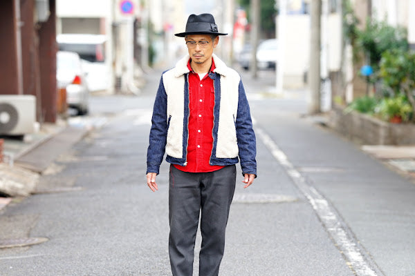 シュガーケーン×ミスターフリーダム　コーデュロイ・ウエスタンシャツ　SC28946　"MFSC "HOOPER" CORDUROY DUDE RANCHER"　レッド