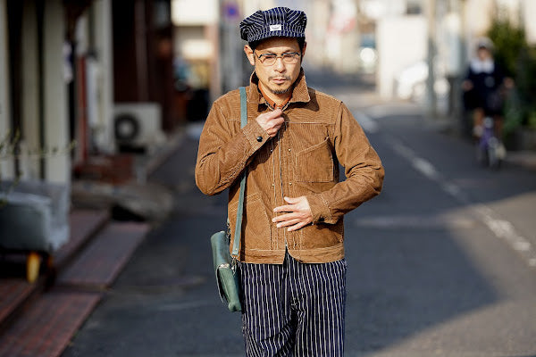 HEAD LIGHT (ヘッドライト)　ストライプデニム・オーバーオール　HD42498　"SPECIAL WOVEN STRIPE DENIM LOW BACK OVERALLS"　ワンウォッシュ