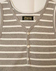 Dapper's (ダッパーズ)　Vヘンリー・タンクトップ　1245　"Classical V-Henley Tank Top"　グレー/ホワイト