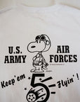 BUZZ RICKSON'S (バズリクソンズ) × PEANUTS (ピーナッツ)　長袖スヌーピーTシャツ　BR69277　"keep'em Flyin'"　ホワイト