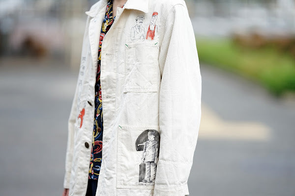 SUGAR CANE (シュガーケーン)　9oz.ツイル・ワークコート　SC15506　"1920's CARTOON WORK COAT"　ナチュラル・ワンウォッシュ