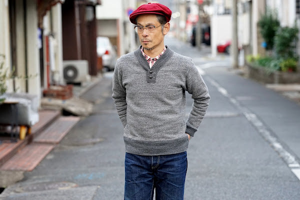 DALEE'S (ダリーズ)　アンティークスウェット　"GALLIA KNIT (ガリアニット)"　...ANTIQUE KNIT　VIN.黒杢ベージュ