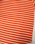 Dapper's (ダッパーズ)　ヘンリーネック・8分袖ボーダーTシャツ　1107　"Border Henley 4/5 Sleeve Tee"　オレンジ×オフホワイト