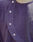 Dapper's (ダッパーズ)　リネン・プルオーバーシャツ　1623　"Round Placket Miners Pullover Shirts"　グレープ