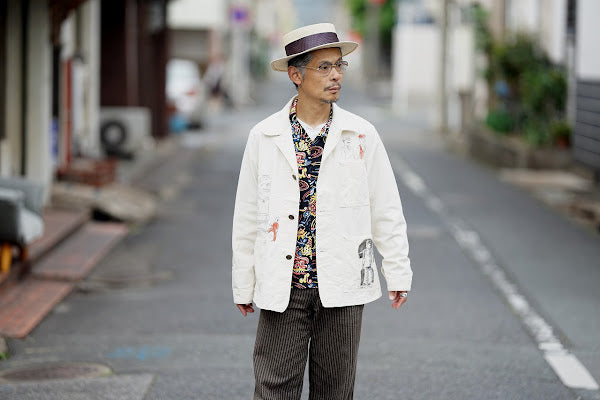 SUGAR CANE (シュガーケーン)　9oz.ツイル・ワークコート　SC15506　"1920's CARTOON WORK COAT"　ナチュラル・ワンウォッシュ