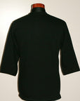 DALEE'S (ダリーズ)　6分袖ヘンリーネックTシャツ　"Rail Nit (レイルニット)"　...RAIL ROAD KNIT　ブラック