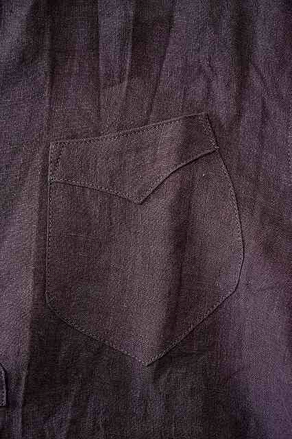 Dapper's (ダッパーズ)　リネン・プルオーバーシャツ　1623　"Round Placket Miners Pullover Shirts"　グレープ