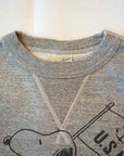 BUZZ RICKSON'S (バズリクソンズ) × PEANUTS (ピーナッツ)　セットイン・クルーネックスウェット　BR69274　"U.S.NAVY"　H.グレー