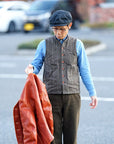 Dapper's (ダッパーズ)　クラシカルベスト　1614　"Classical Stand Collar Vest"　ブラウン・コバートストライプ