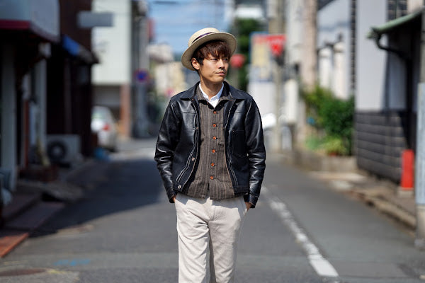 Dapper's (ダッパーズ)　クラシカルベスト　1614　"Classical Stand Collar Vest"　ブラウン・コバートストライプ