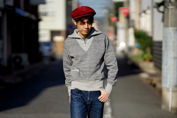 Dapper's(ダッパーズ)　ハーフジップスウェット　1660　"Classical Two Way Neck Half Zip Sweat Special Sewing Model"　ヘザーグレー