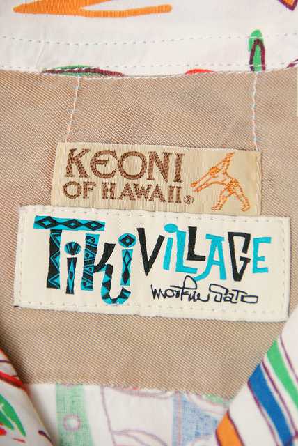 SUN SURF (サンサーフ)　半袖ハワイアンシャツ　SS37333　"TIKI VILLAGE"　オフホワイト