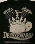 DELUXEWARE (デラックスウエア)　半袖Tシャツ　BRG-13B　"Deluxe 4CYCLES"　ブラック