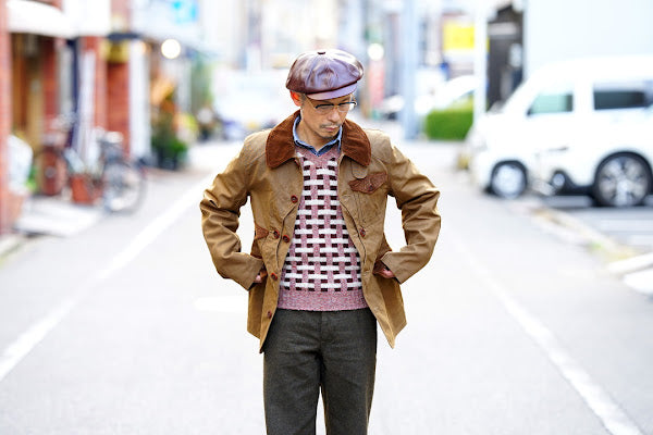 ADJUSTABLE COSTUME (アジャスタブルコスチューム) × JAMIESON'S (ジャミーソンズ)　シェットランド・フェアアイルVネックセーター　AK-033　ワイン