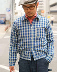UNION SUPPLY (ユニオンサプライ)　パラカジャケット　US13487　"PALAKA CHECK SHIRT BLOUSE"　ネイビー・ワンウォッシュ