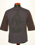 DELUXEWARE (デラックスウエア)　7分袖Tシャツ　URES-03　"GOLD RUSH"　ネイビー