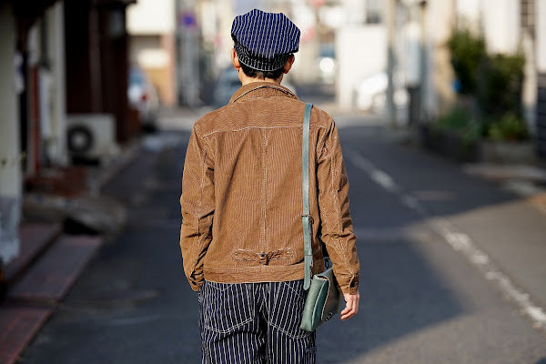 HEAD LIGHT (ヘッドライト)　ストライプデニム・オーバーオール　HD42498　"SPECIAL WOVEN STRIPE DENIM LOW BACK OVERALLS"　ワンウォッシュ