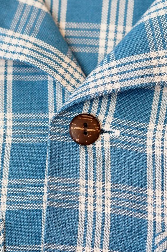 SUN SURF Special Edition (サンサーフ・スペシャルエディション)　半袖パラカシャツ　SS39127　"WATUMULL'S PALAKA CHECK SHIRT"　ブルー