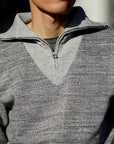 Dapper's(ダッパーズ)　ハーフジップスウェット　1660　"Classical Two Way Neck Half Zip Sweat Special Sewing Model"　ヘザーグレー
