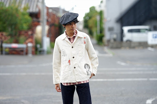 SUGAR CANE (シュガーケーン)　9oz.ツイル・ワークコート　SC15506　"1920's CARTOON WORK COAT"　ナチュラル・ワンウォッシュ