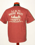 DELUXEWARE (デラックスウエア)　半袖Tシャツ　6004　"U.S.N"　オールドワイン