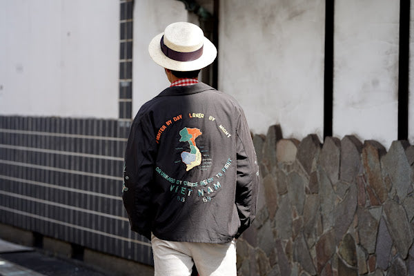 TAILOR TOYO (テーラー東洋)　コットンレーヨン・ベトナムジャケット　TT15395　"VIETNAM MAP (AGING MODEL)"　ブラック